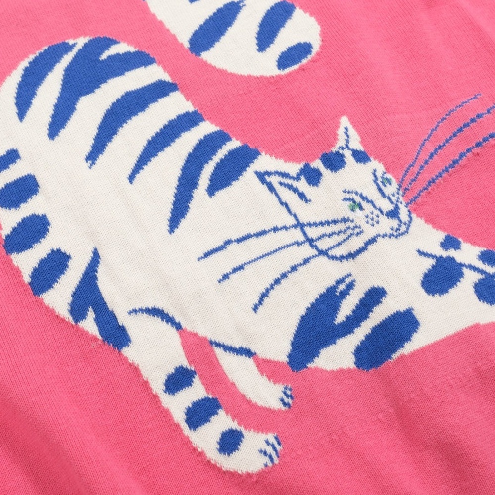 Oxknit WOMEN'S RED MATCHING CAT JACQUARD SWEATER-DESIGNED BY AGATHE SINGER - Picture 8 of 12